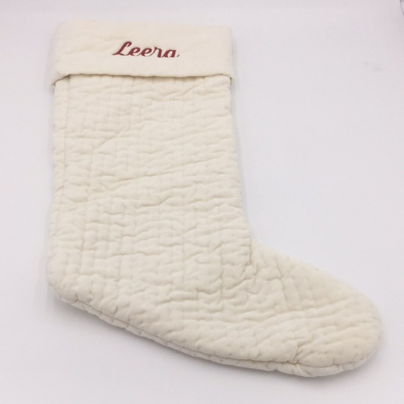 Pottery Barn Velvet Christmas Stocking Monogrammed Leera - Picture 12 of 12